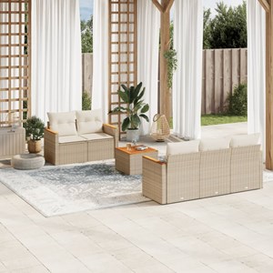 Maison exclusive - salon de jardin avec coussins 6 pcs beige résine tressée