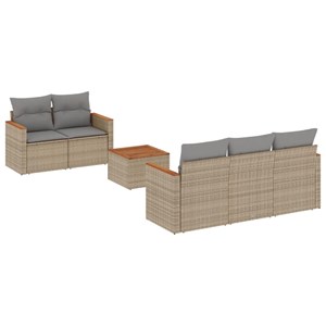 Maison exclusive - salon de jardin avec coussins 6 pcs beige résine tressée