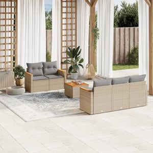 Maison exclusive - salon de jardin avec coussins 6 pcs beige résine tressée