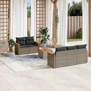 Maison exclusive - salon de jardin 6 pcs avec coussins gris résine tressée