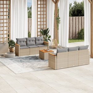 Maison exclusive - salon de jardin avec coussins 7 pcs beige résine tressée