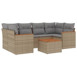 Maison exclusive - salon de jardin avec coussins 7 pcs beige résine tressée