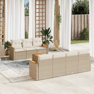 Maison exclusive - salon de jardin avec coussins 8 pcs beige résine tressée