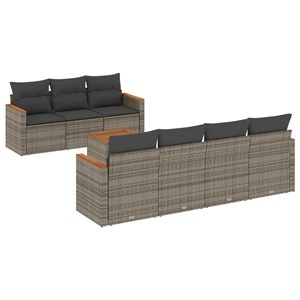 Maison exclusive - salon de jardin 8 pcs avec coussins gris résine tressée