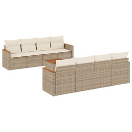 Maison exclusive - salon de jardin avec coussins 9 pcs beige résine tressée
