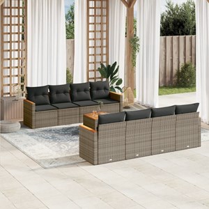 Maison exclusive - salon de jardin 9 pcs avec coussins gris résine tressée