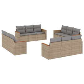 Maison exclusive - salon de jardin avec coussins 12 pcs beige résine tressée