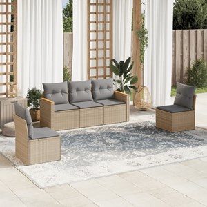 Maison exclusive - salon de jardin avec coussins 5 pcs beige résine tressée