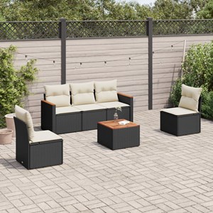 Maison exclusive - salon de jardin 6 pcs avec coussins noir résine tressée