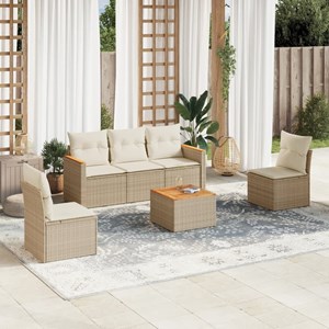 Maison exclusive - salon de jardin avec coussins 6 pcs beige résine tressée