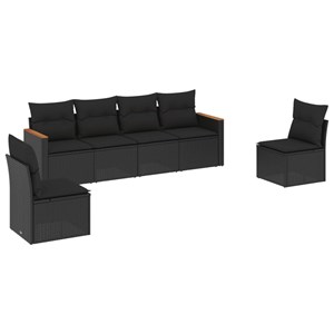 Maison exclusive - salon de jardin 6 pcs avec coussins noir résine tressée