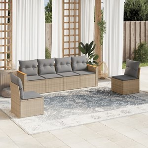 Maison exclusive - salon de jardin avec coussins 6 pcs beige résine tressée