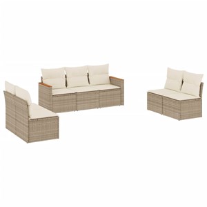 Maison exclusive - salon de jardin avec coussins 7 pcs beige résine tressée