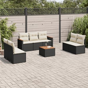 Maison exclusive - salon de jardin 8 pcs avec coussins noir résine tressée