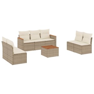 Maison exclusive - salon de jardin avec coussins 8 pcs beige résine tressée