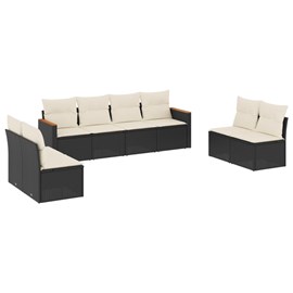 Maison exclusive - salon de jardin 8 pcs avec coussins noir résine tressée