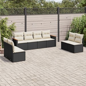 Maison exclusive - salon de jardin 8 pcs avec coussins noir résine tressée