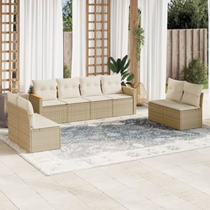 Maison exclusive - salon de jardin avec coussins 8 pcs beige résine tressée