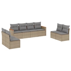 Maison exclusive - salon de jardin avec coussins 8 pcs beige résine tressée