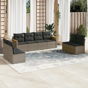Maison exclusive - salon de jardin 8 pcs avec coussins gris résine tressée