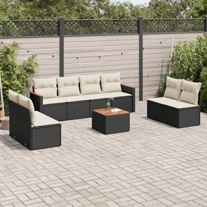 Maison exclusive - salon de jardin 9 pcs avec coussins noir résine tressée