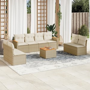 Maison exclusive - salon de jardin avec coussins 9 pcs beige résine tressée