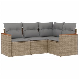 Maison exclusive - salon de jardin avec coussins 4 pcs beige résine tressée