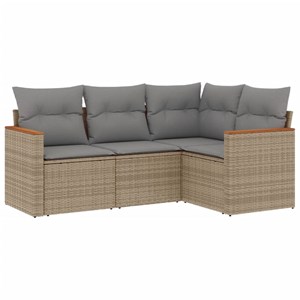 Maison exclusive - salon de jardin avec coussins 4 pcs beige résine tressée