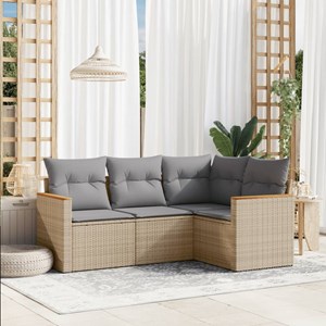 Maison exclusive - salon de jardin avec coussins 4 pcs beige résine tressée
