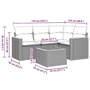 Maison exclusive - salon de jardin 5 pcs avec coussins noir résine tressée