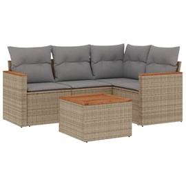 Maison exclusive - salon de jardin avec coussins 5 pcs beige résine tressée