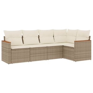Maison exclusive - salon de jardin avec coussins 5 pcs beige résine tressée