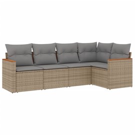 Maison exclusive - salon de jardin avec coussins 5 pcs beige résine tressée