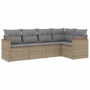 Maison exclusive - salon de jardin avec coussins 5 pcs beige résine tressée