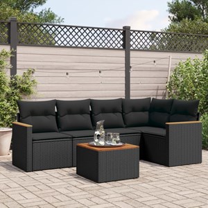 Maison exclusive - salon de jardin 6 pcs avec coussins noir résine tressée