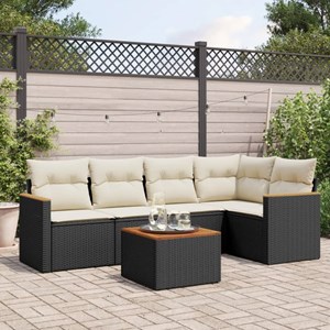 Maison exclusive - salon de jardin 6 pcs avec coussins noir résine tressée