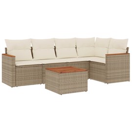Maison exclusive - salon de jardin avec coussins 6 pcs beige résine tressée