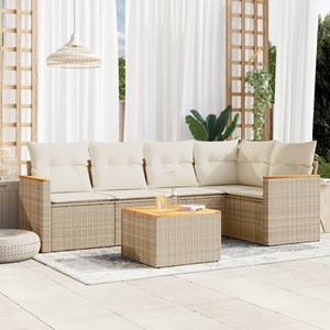 Maison exclusive - salon de jardin avec coussins 6 pcs beige résine tressée