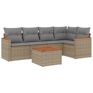 Maison exclusive - salon de jardin avec coussins 6 pcs beige résine tressée