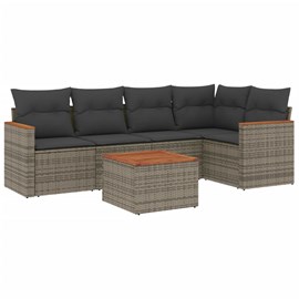 Maison exclusive - salon de jardin 6 pcs avec coussins gris résine tressée