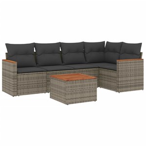 Maison exclusive - salon de jardin 6 pcs avec coussins gris résine tressée