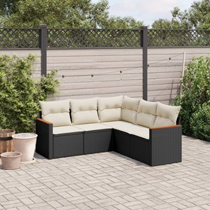 Maison exclusive - salon de jardin 5 pcs avec coussins noir résine tressée