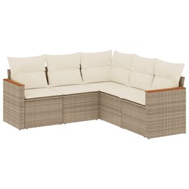 Maison exclusive - salon de jardin avec coussins 5 pcs beige résine tressée