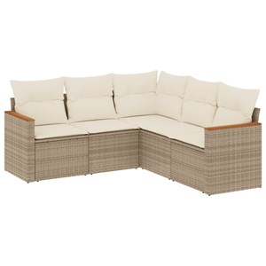 Maison exclusive - salon de jardin avec coussins 5 pcs beige résine tressée