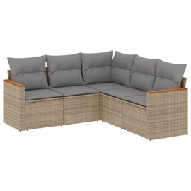 Maison exclusive - salon de jardin avec coussins 5 pcs beige résine tressée