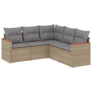 Maison exclusive - salon de jardin avec coussins 5 pcs beige résine tressée