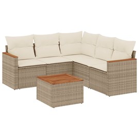 Maison exclusive - salon de jardin avec coussins 6 pcs beige résine tressée