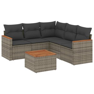 Maison exclusive - salon de jardin 6 pcs avec coussins gris résine tressée