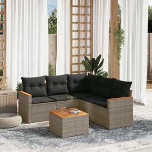 Maison exclusive - salon de jardin 6 pcs avec coussins gris résine tressée