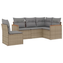Maison exclusive - salon de jardin avec coussins 5 pcs beige résine tressée